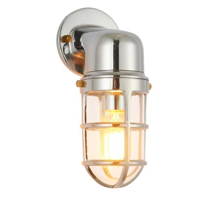 Vanjska zidna svjetiljka LUND 1xE27/12W/230V IP44 sjajni krom