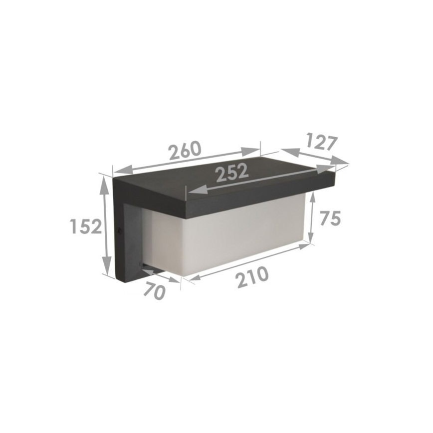 Vanjska zidna svjetiljka NEELY 1xE27/12W/230V IP54 crna