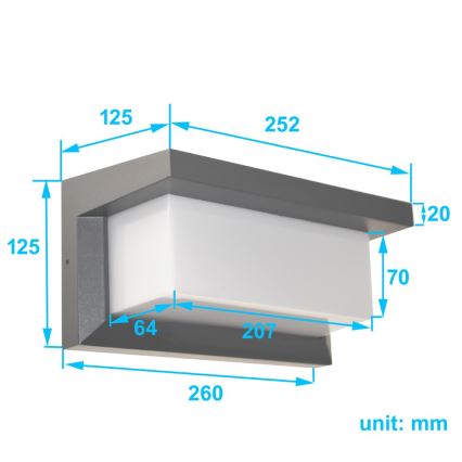 Vanjska zidna svjetiljka NEELY 1xE27/50W/230V IP54 antracit