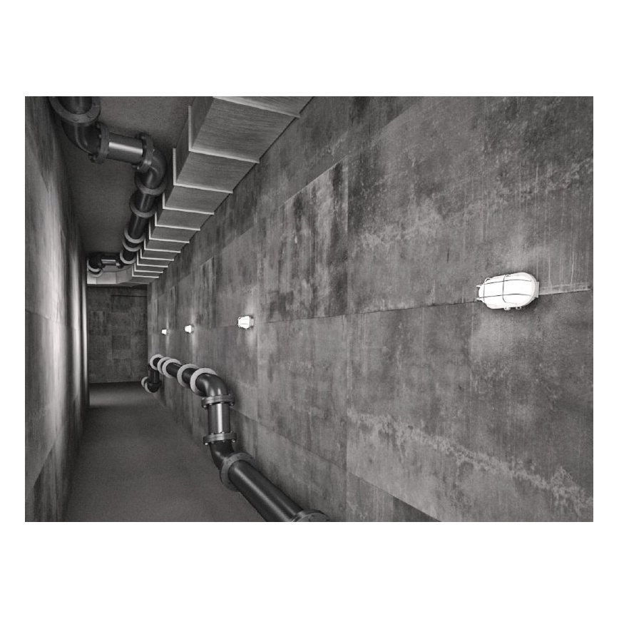 Vanjska zidna svjetiljka OVAL 1xE27/60W/230V bijela IP44