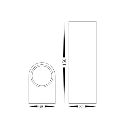 Vanjska zidna svjetiljka OVALIS 2xGU10/35W/230V IP44 crna