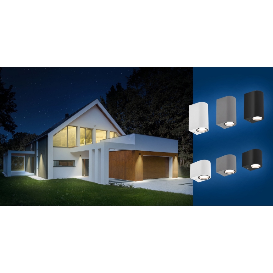 Vanjska zidna svjetiljka PARETE 1xGU10/6W/230V IP54 bijela