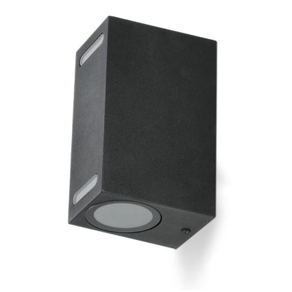 Vanjska zidna svjetiljka QUERK 2xGU10/35W/230V IP54 15 cm crna
