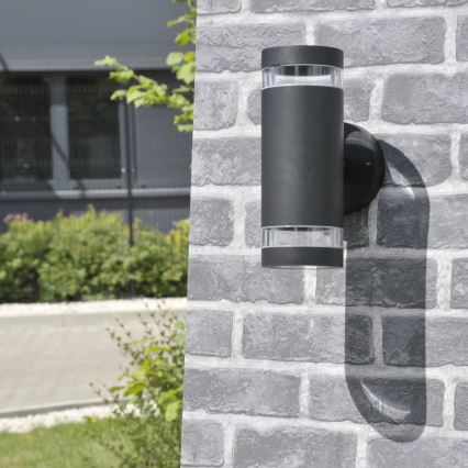 Vanjska zidna svjetiljka RINO 2xGU10/12W/230V IP54 crna