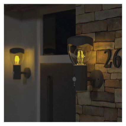 Vanjska zidna svjetiljka sa senzorom ARTEO 1xE27/15W/230V IP44