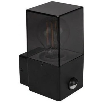 Vanjska zidna svjetiljka sa senzorom pokreta i sumraka 1xE27/40W/230V IP44 crna/dimljena