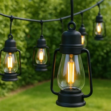 Vanjski dekorativni lanac GIRLANDA 10xLED 10m IP44 topla bijela