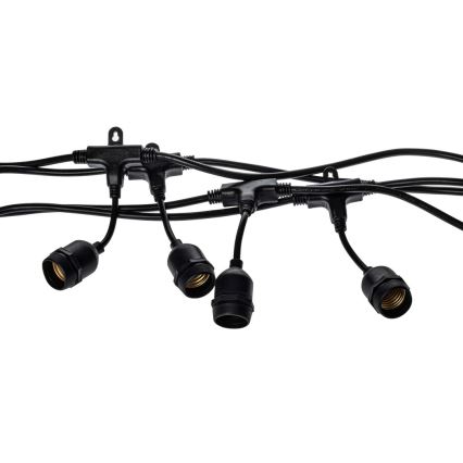 Vanjski dekorativni lanac GIRLANDA 15 m 15xE27/10W/230V IP44