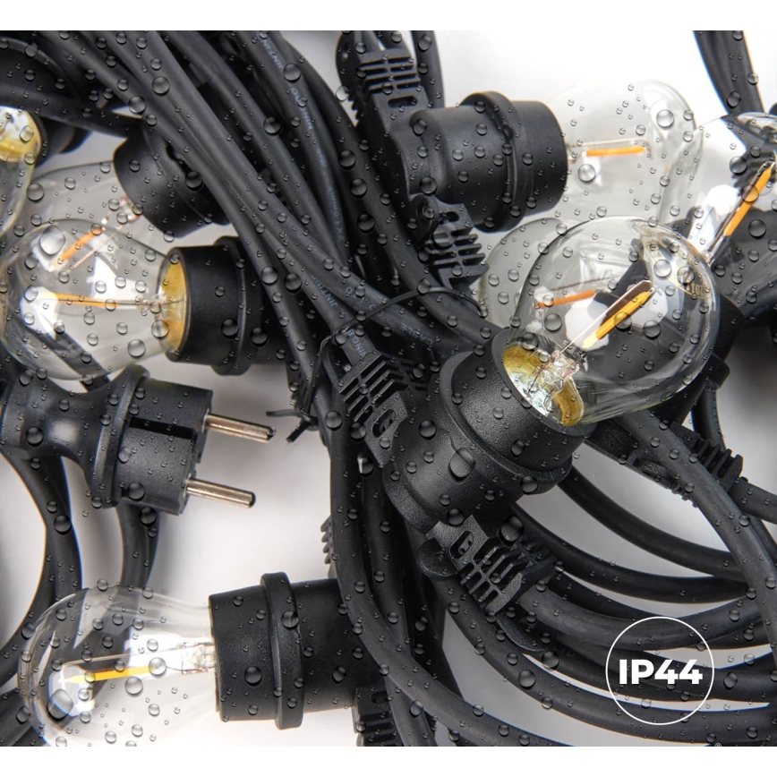 Vanjski dekorativni lanac MIMOSA 10xE27/1,3W/230V IP44 10 m