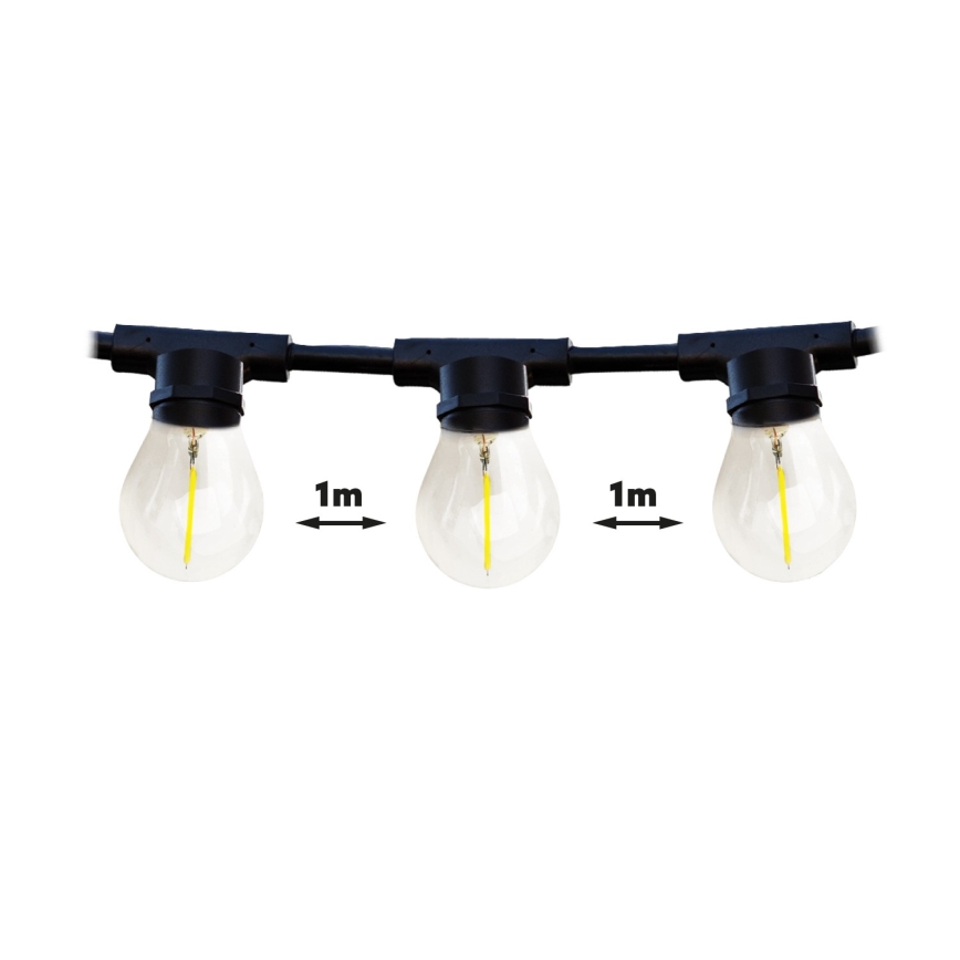 Vanjski dekorativni lanac MIMOSA 10xE27/1,3W/230V IP44 10 m