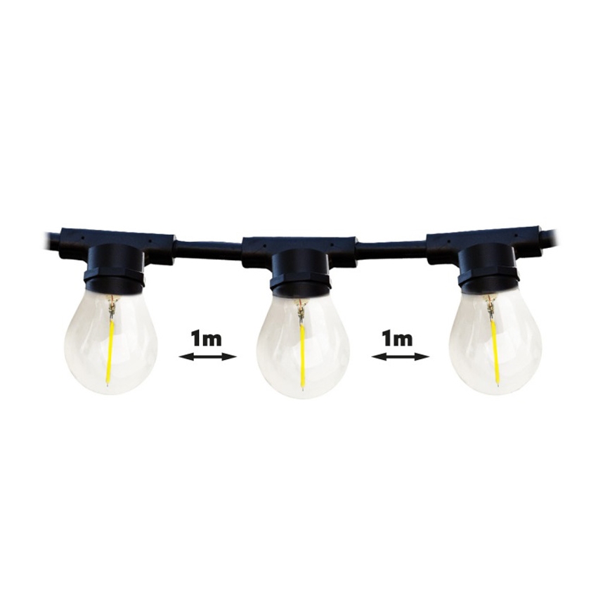 Vanjski dekorativni lanac MIMOSA 20xE27/1,3W/230V IP44 20m
