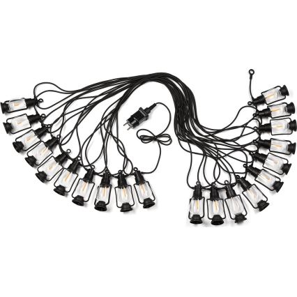 Vanjski dekorativni svjetlosni lanac GIRLANDA, 20 x LED, 20 m, IP44, topla bijela