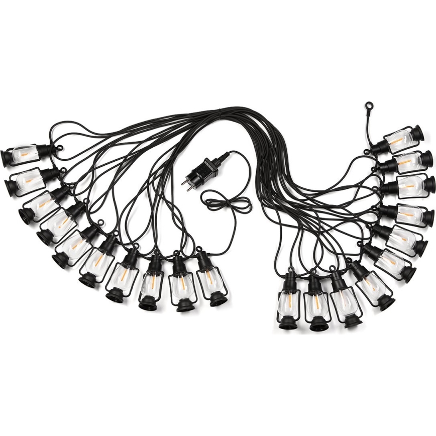 Vanjski dekorativni svjetlosni lanac GIRLANDA, 20 x LED, 20 m, IP44, topla bijela