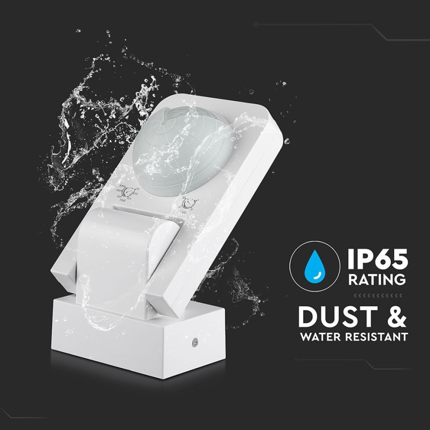 Vanjski infracrveni senzor pokreta 360° 1000W/230V IP65 bijela