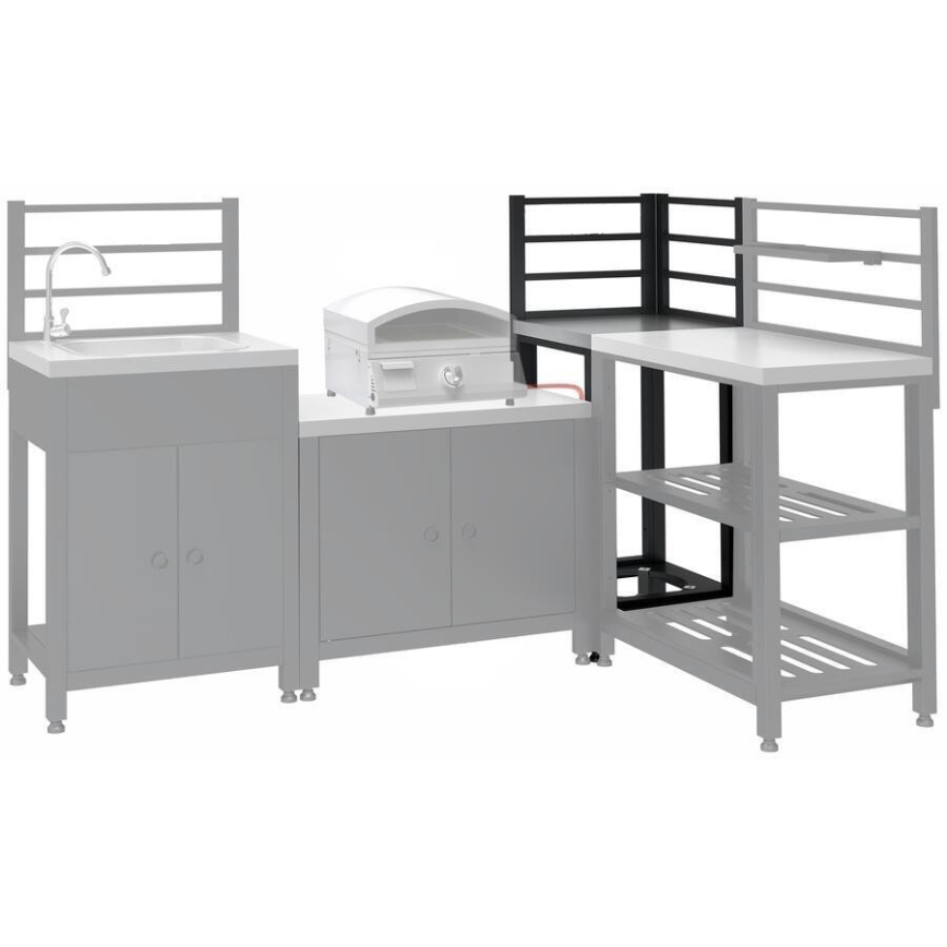 Vanjski kutni modul 47x47x123 cm crna/nehrđajući čelik