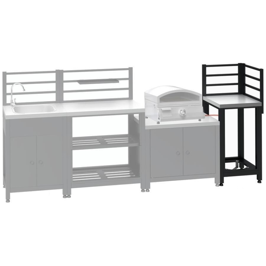 Vanjski kutni modul 47x47x123 cm crna/nehrđajući čelik