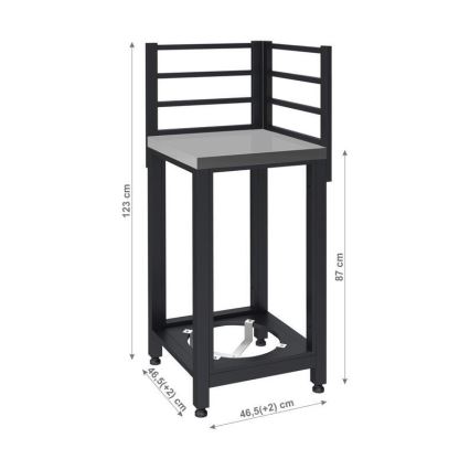 Vanjski kutni modul 47x47x123 cm crna/nehrđajući čelik