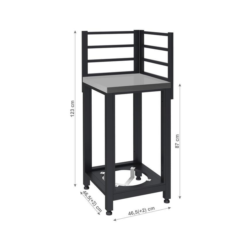 Vanjski kutni modul 47x47x123 cm crna/nehrđajući čelik