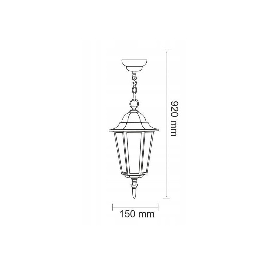 Vanjski luster 1xE27/20W/230V IP43 crna