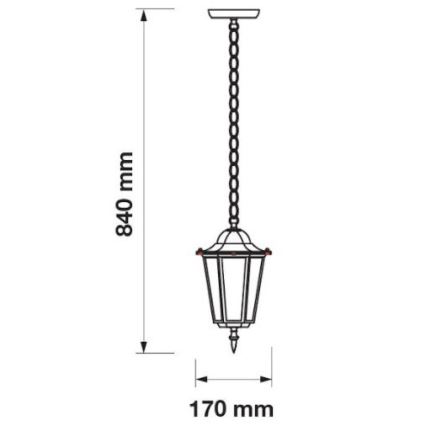 Vanjski luster na lancu 1xE27/40W/230V IP44 bijela