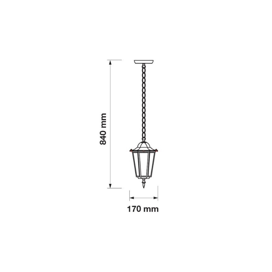 Vanjski luster na lancu 1xE27/40W/230V IP44 bijela