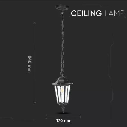 Vanjski luster na lancu 1xE27/40W/230V IP44 crna