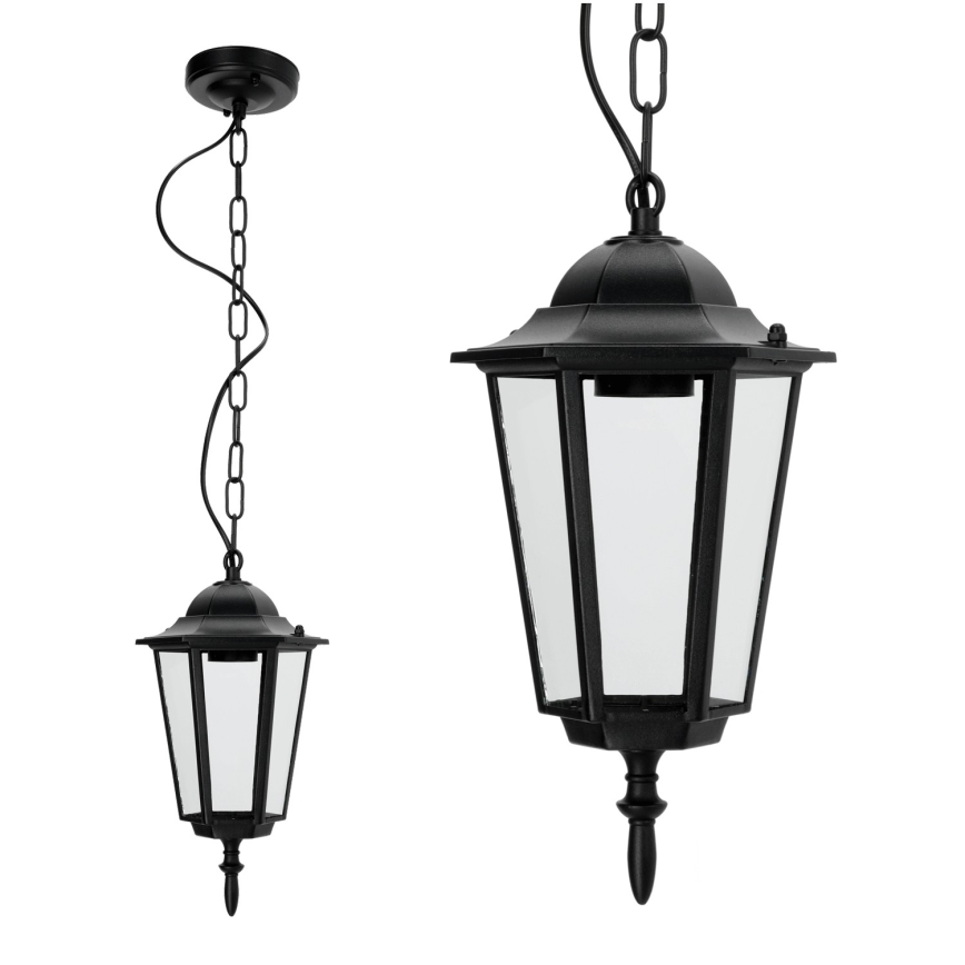 Vanjski luster na lancu 1xE27/60W/230V crna