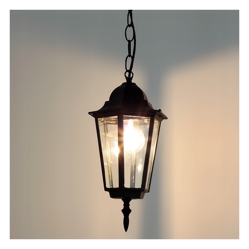 Vanjski luster na lancu 1xE27/60W/230V crna
