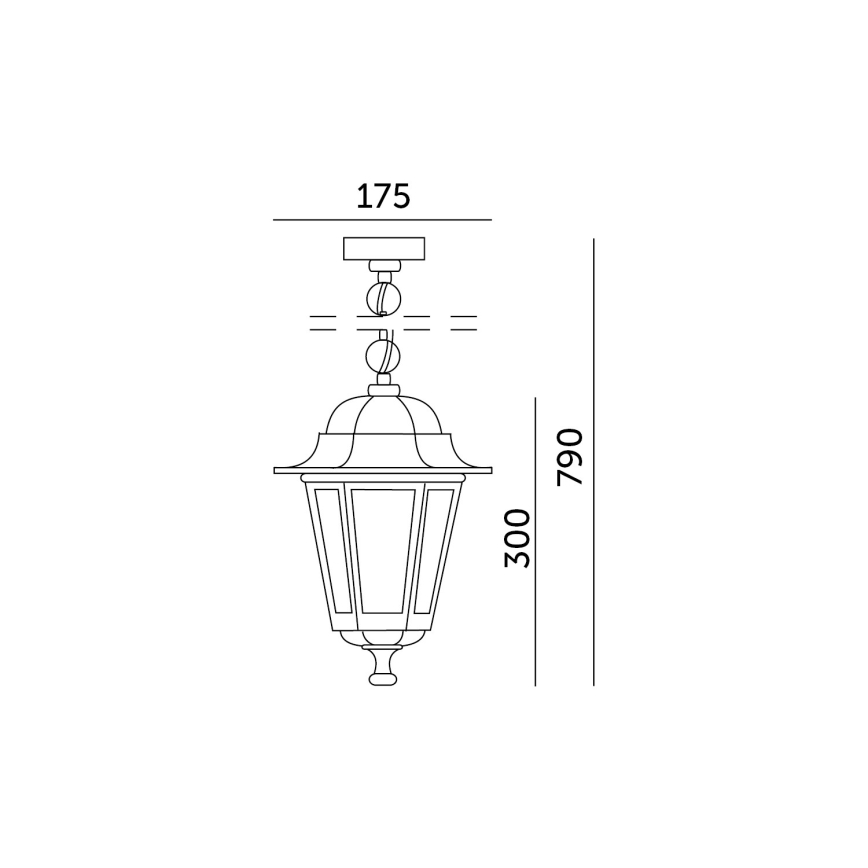 Vanjski luster na lancu 1xE27/60W/230V IP44 bijela