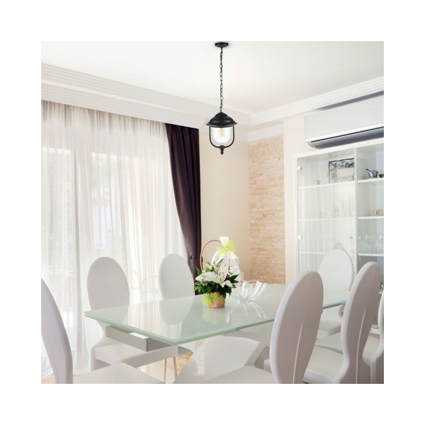 Vanjski luster na lancu 1xE27/60W/230V IP44 crna