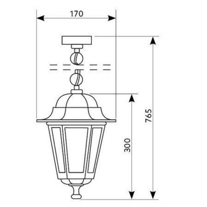 Vanjski luster na lancu 1xE27/60W/230V zlatna IP44