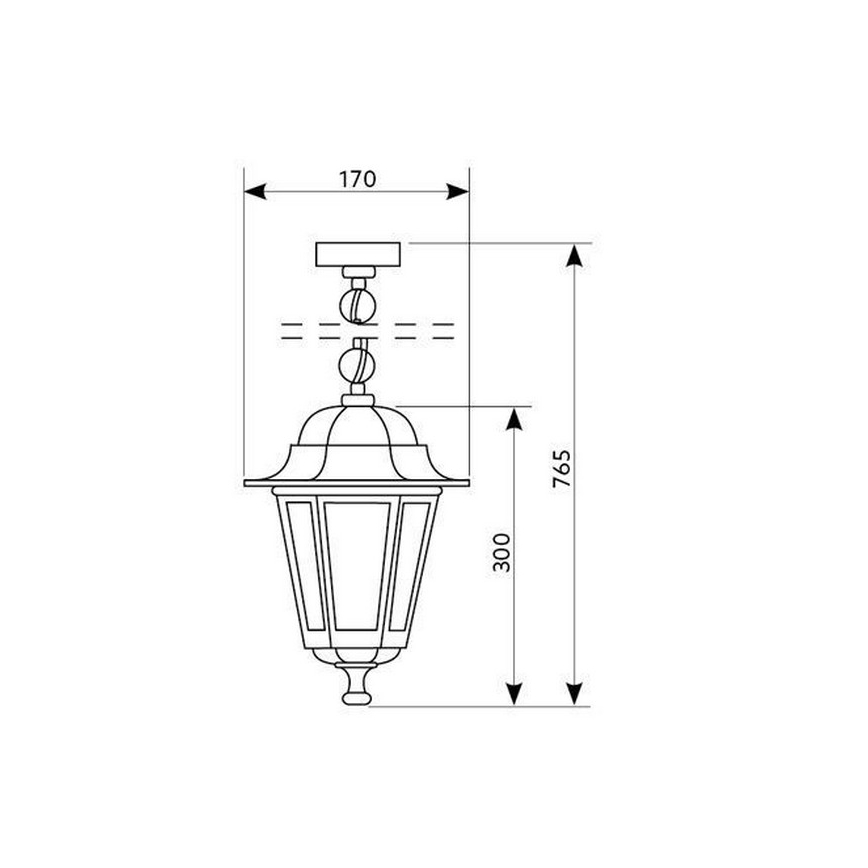 Vanjski luster na lancu 1xE27/60W/230V zlatna IP44