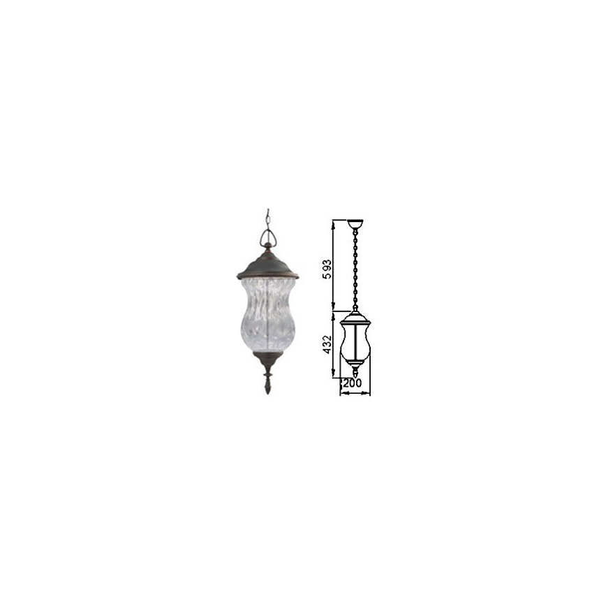 Vanjski luster na lancu MARSYLIA 3xLED/3W/230V