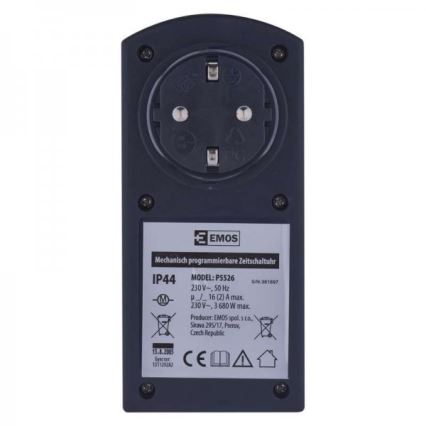 Vanjski mehanički vremenski prekidač SCHUKO IP44