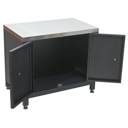 Vanjski modul — ormarić za roštilj 80x47x69 cm, crni/nehrđajući čelik
