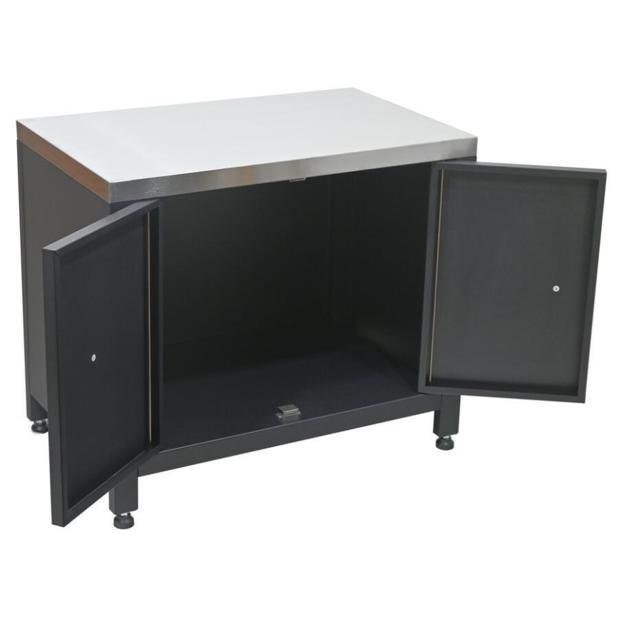 Vanjski modul — ormarić za roštilj 80x47x69 cm, crni/nehrđajući čelik