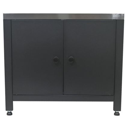 Vanjski modul — ormarić za roštilj 80x47x69 cm, crni/nehrđajući čelik
