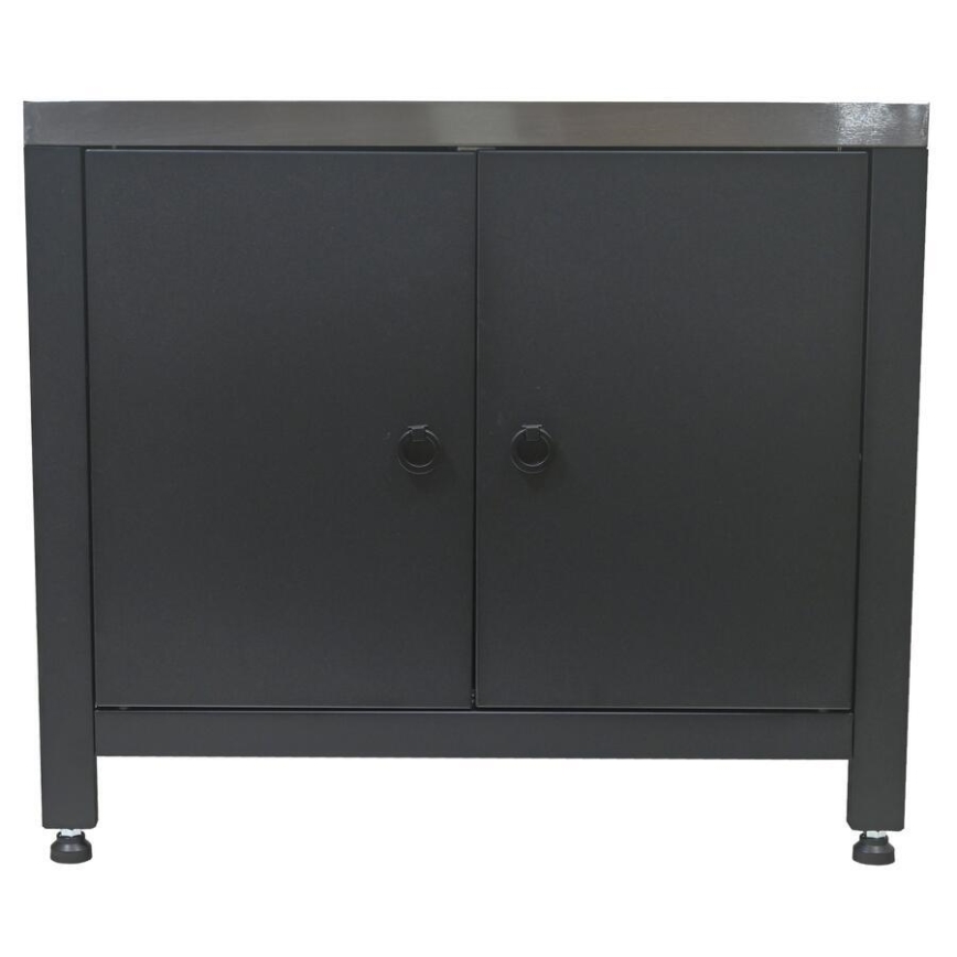 Vanjski modul — ormarić za roštilj 80x47x69 cm, crni/nehrđajući čelik
