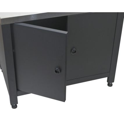 Vanjski modul — ormarić za roštilj 80x47x69 cm, crni/nehrđajući čelik