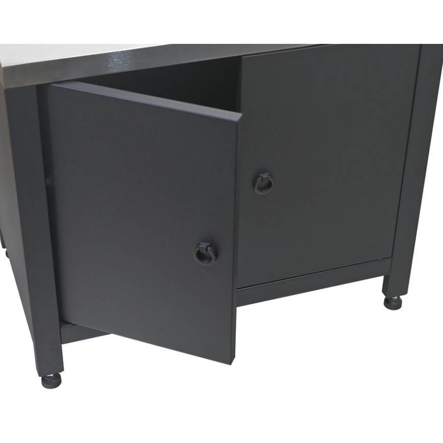 Vanjski modul — ormarić za roštilj 80x47x69 cm, crni/nehrđajući čelik