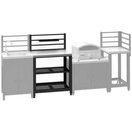 Vanjski modularni stol 80x47x123 cm crni/nehrđajući čelik