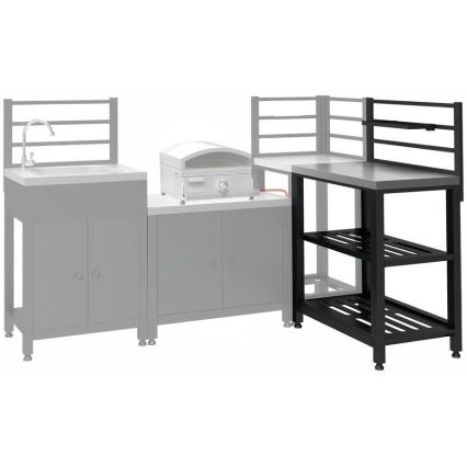 Vanjski modularni stol 80x47x123 cm crni/nehrđajući čelik