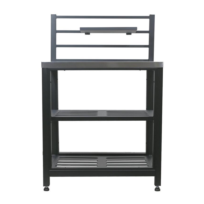 Vanjski modularni stol 80x47x123 cm crni/nehrđajući čelik