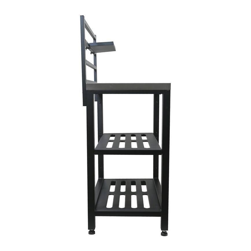 Vanjski modularni stol 80x47x123 cm crni/nehrđajući čelik