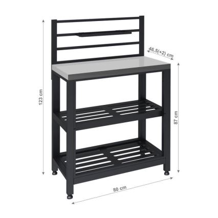 Vanjski modularni stol 80x47x123 cm crni/nehrđajući čelik