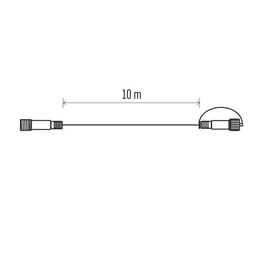 Vanjski produžni kabel za spajanje svjetlosnih nizova 10 m IP44, crni