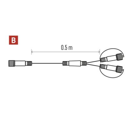 Vanjski razdjelni kabel za svjetlosne nizove 0,5 m IP44