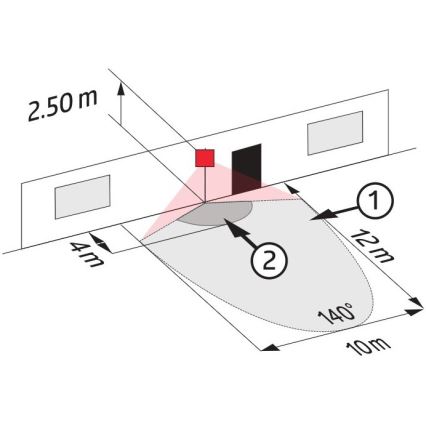 Vanjski senzor pokreta LC-CLICK 140° IP44 crna