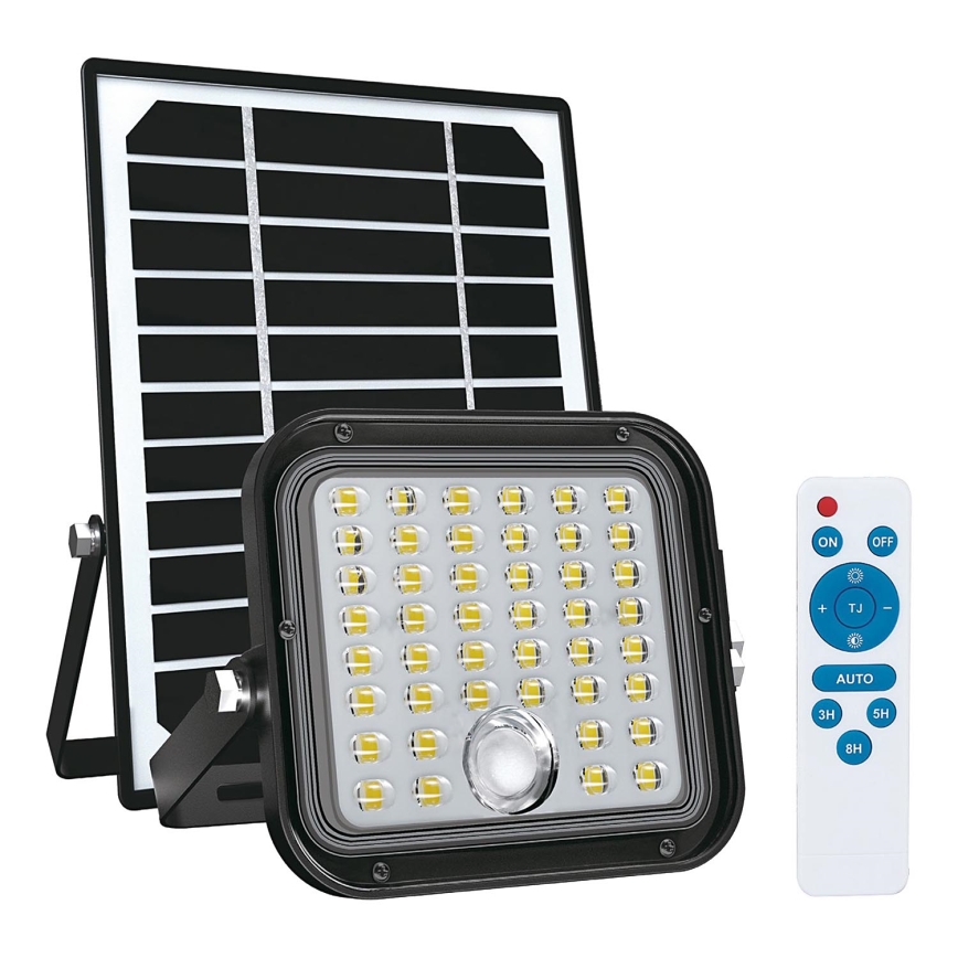 Vanjski solarni reflektor sa senzorom LED/10W/3,7V 4000K IP65 3600 mAh + daljinski upravljač