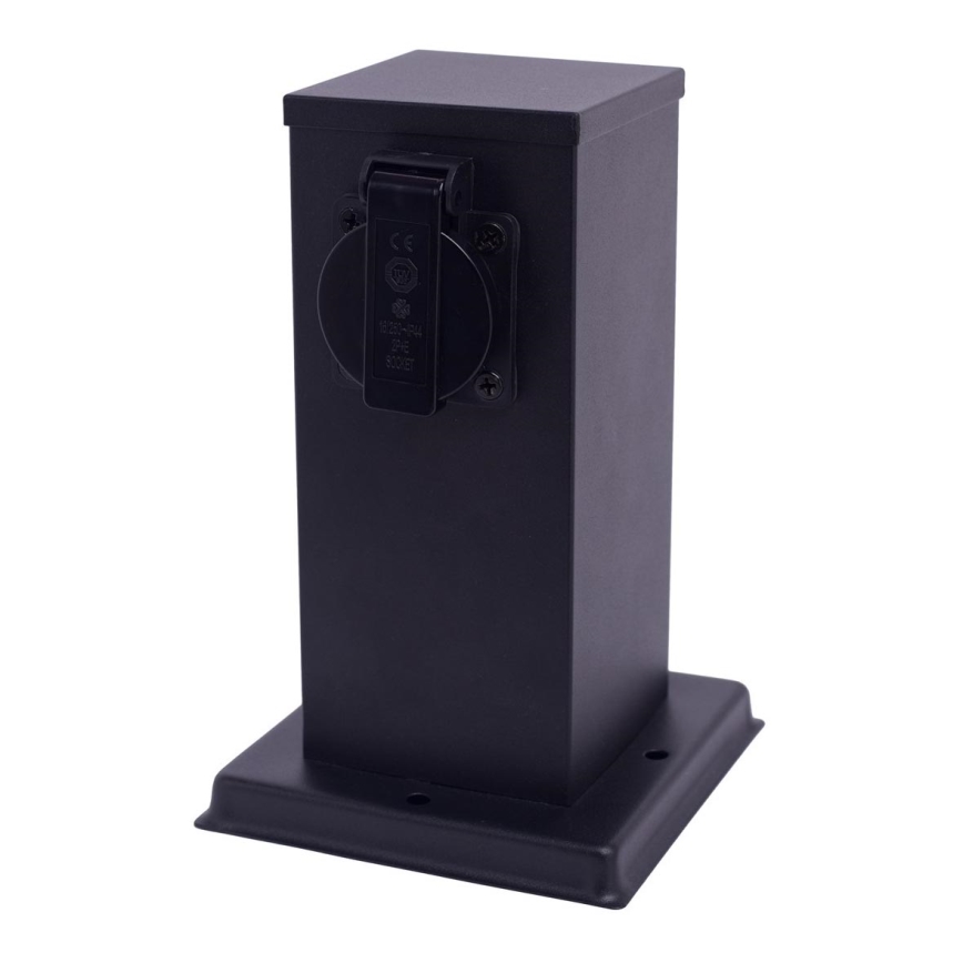 Vanjski stup s utičnicama 1U SCHUKO 230V IP44 20 cm crna